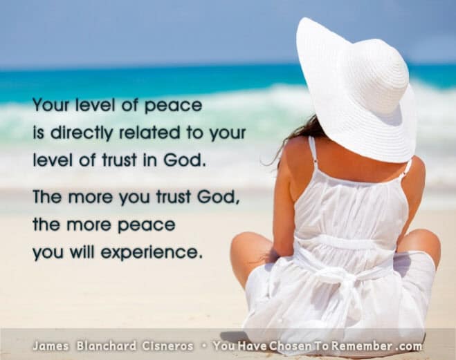 Inspirational Quote About Inner Peace by James Blanchard Cisneros, author of spiritual self help books.