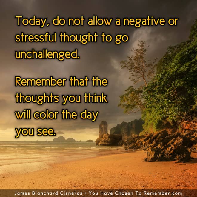 Negative, Stressful Thinking - Inspirational Quote