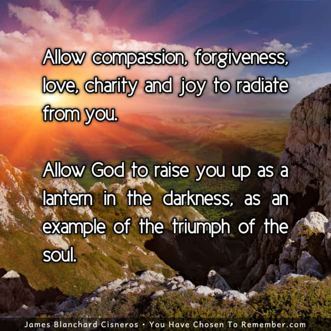 Inspirational quote about expressing your soul qualities - love, compassion, forgiveness and kindness