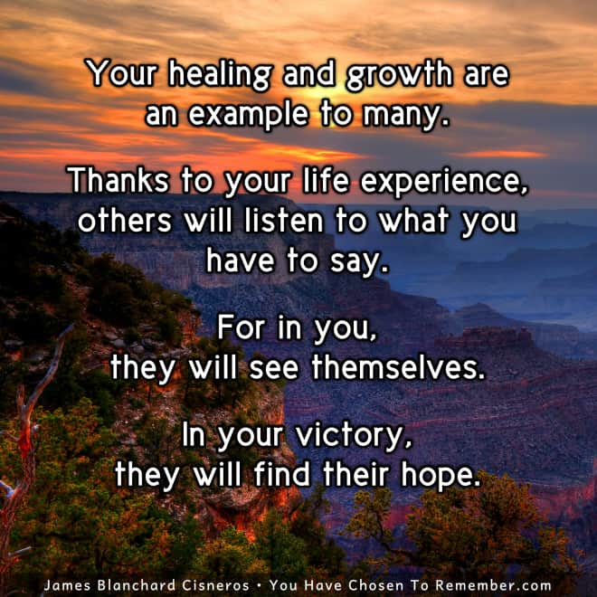 Inspirational Quote about how your personal healing and growth inspires others.