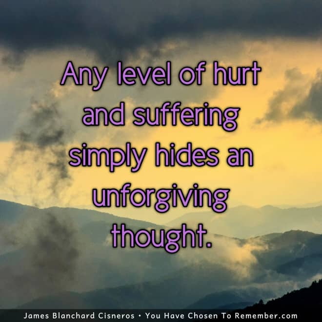 Suffering Simply Conceals Non-Forgivenss - inspirational Quote