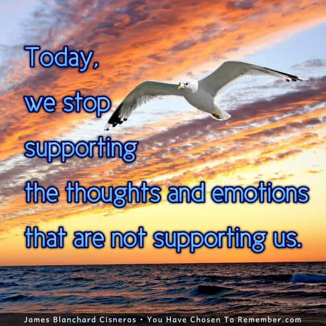 Today, We Support Thoughts and Emotions that Support Us - Inspirational Quote