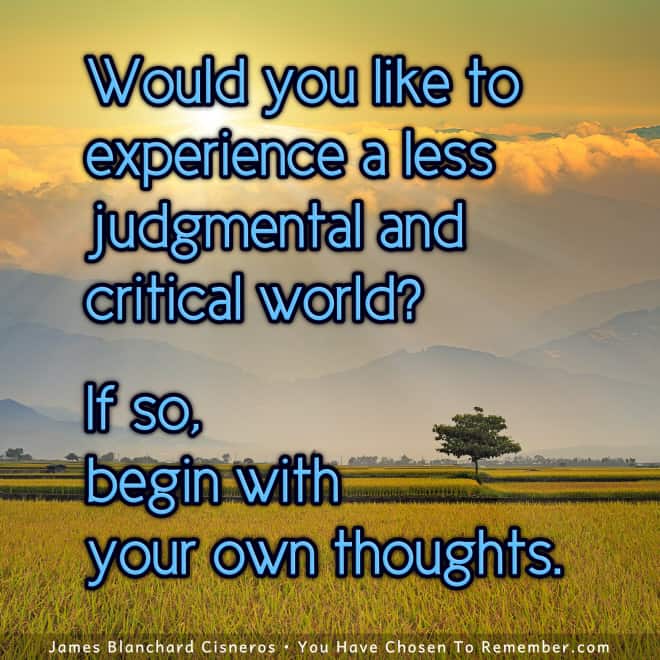 Letting go of Judgment - Inspirational Quote