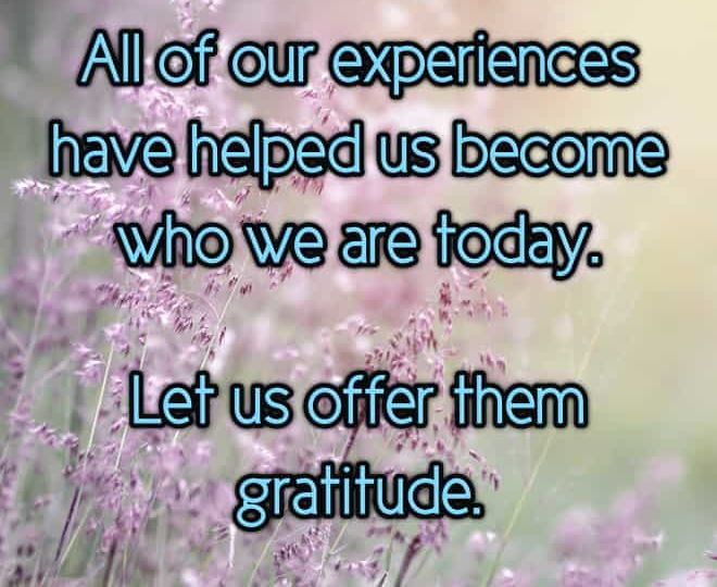Today, Offer Gratitude to Your Life Experiences - Inspirational Quote