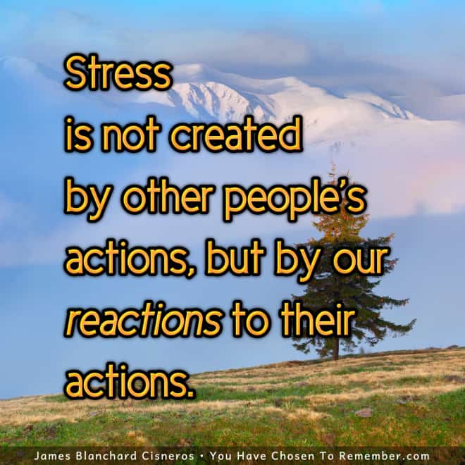 When We React We Experience Stress - Inspirational Quote