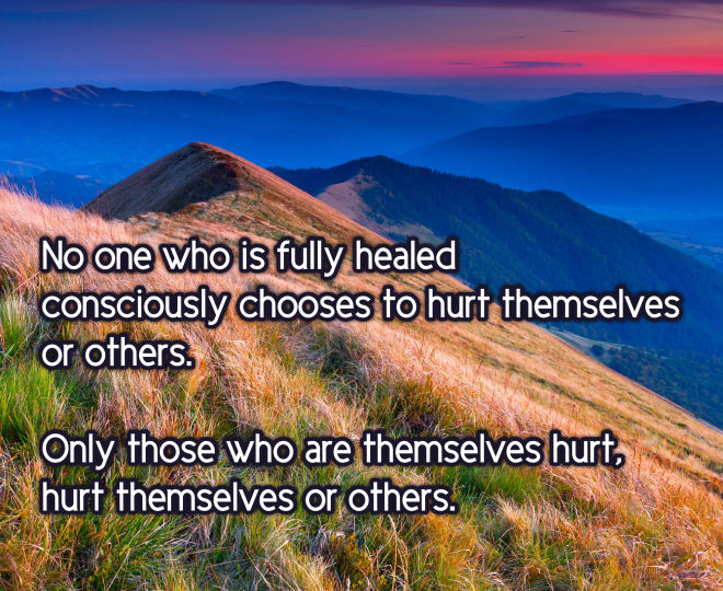 When Fully Healed We No longer Choose to Hurt Others or Ourselves - Inspirational Quote