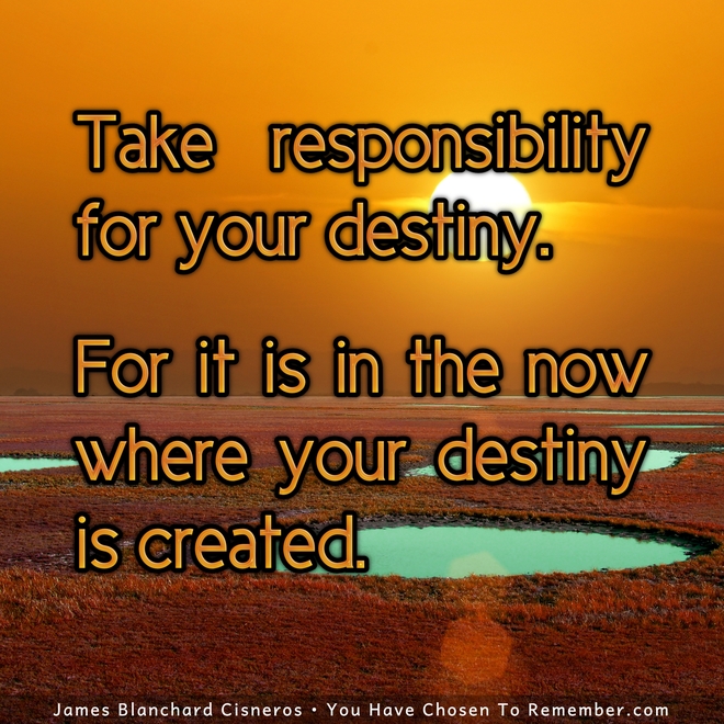Take Responsibilty for Your Own Destiny - Inspirational Quote
