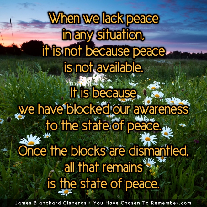 Dismantling the Inner Blocks to Peace - Inspirational Quote