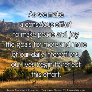 Making Conscious Effort to Integrate Peace and Joy - Inspirational Quote