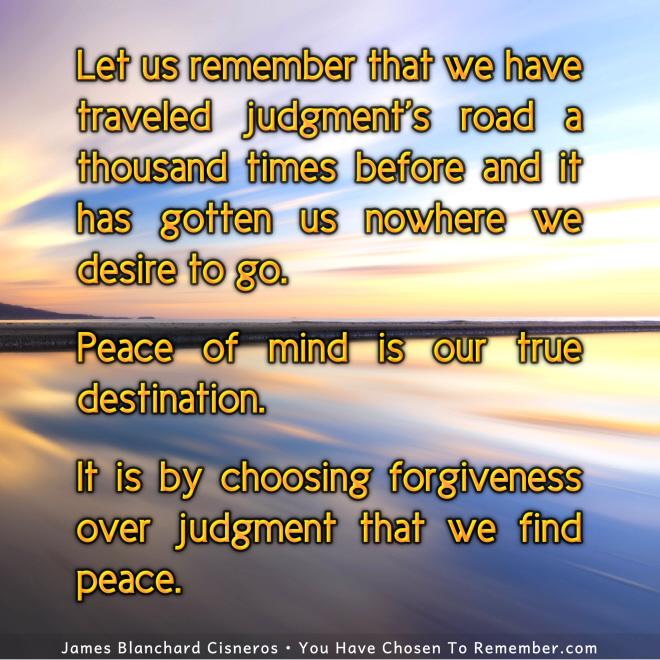 Choose Forgiveness Over Judgment and Find Peace - Inspirational Quote