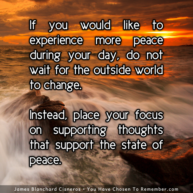 Focus on Supporting States of Peace - Inspirational Quote