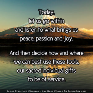 Today, Let us go Within and Listen to What Brings us Peace - Inspirational Quote
