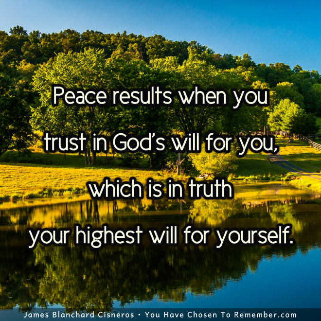 Trust in God and Be at Peace - Inspirational Quote