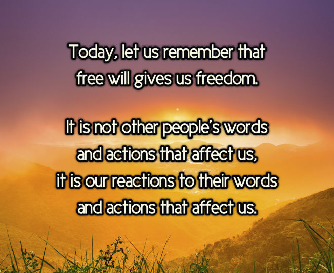 Free Will Gives You Freedom - Inspirational Quote